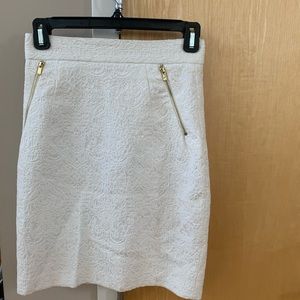 H&M white detailed pencil skirt